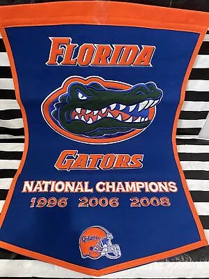 Florida Gators Wool Dynasty National Champions Banner 24 X 38 • $29