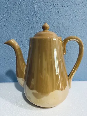 Vintage Mitsu-Boshi Pottery Iridescent Pearl Lusterware Teapot Gold 6.5  Tall • $35.19