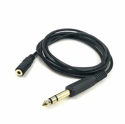 3.5mm Female To 6.35mm Male TRS 1/8 Inch To 1/4 Inch Stereo Audio Jack Converter • £5.95