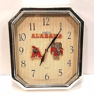 Vintage Spartus Alabama Crimson Tide Plastic Wall Clock Rare Find • $44.10