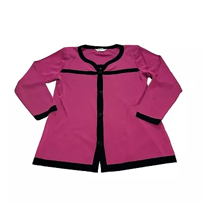 Exclusively Misook Cardigan Women’s SP Pink Black Long Sleeve Button Up Jacket • $32.97