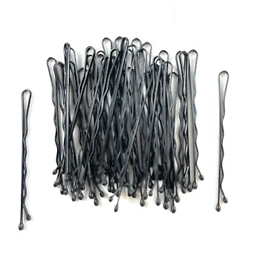 £1.78 • Buy 4.5cm Kirby Hair Grips Clips Bobby Waved Pins Slides 45mm Black Hairstyle Pins