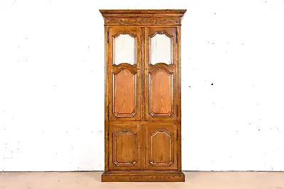 Baker Furniture French Provincial Louis XV Carved Oak Armoire Dresser Or Linen P • $2795