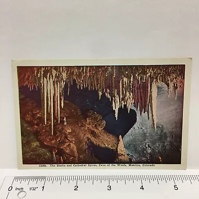 Linen Postcard Colorado Manitou Cave Of The Winds Shafts Cathedral Spires • $4