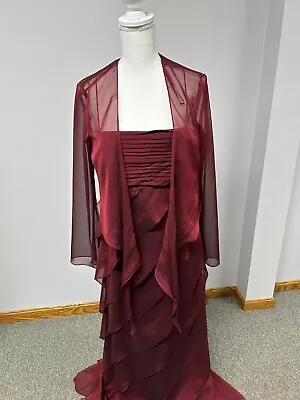 Size 12 Wine Red Mother Of Bride Dress • $34.99