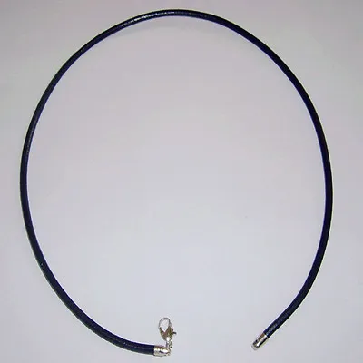 Black 3mm Real Leather   Necklace Cord String With Lobster Clasp 12- 30 Inches • £4.49