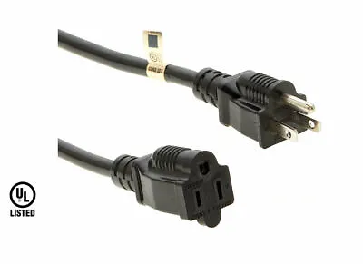 1 2 3 6 10 25 Ft Foot Premium Extension Power Cable 3 Prong Electrical Cord UL • $88.95