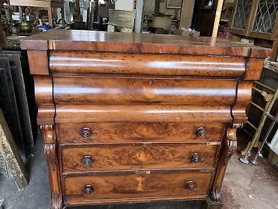 And Unusual Walnut Chest Of Five Drawers • £500