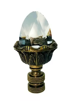 Lamp Finial-ACANTHUS ACORN W-crystal Top AB Finish Highly Detailed Metal Casting • $15.50