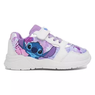 Lilo & Stitch Girls Trainers White Kids Character Easy Fasten Bungee Laces SIZE • £16.99