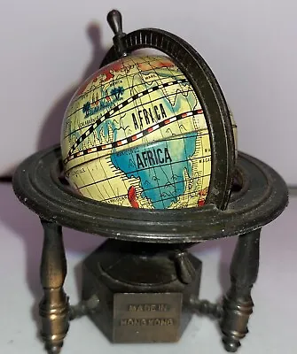 VTG Miniature World Globe Map Metal Pencil Sharpener Hong Kong • $8