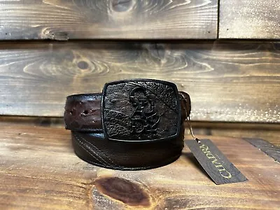 Cuadra Men’s Belt Ostrich Flame Brown • $198