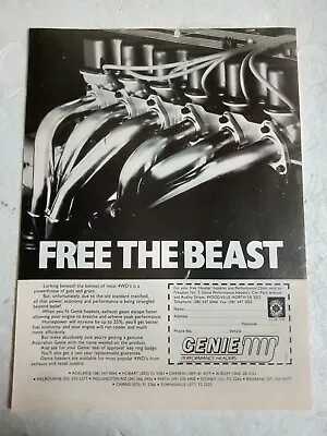 1994 Genie Headers Free The Beast Featuring Ford 6 Cylinder Advertisement • $6.42