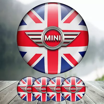 Set Of 4 Silicone Center Wheel Cap Stickers MINI Cooper Emblem Logo Decals Rims • $13.30