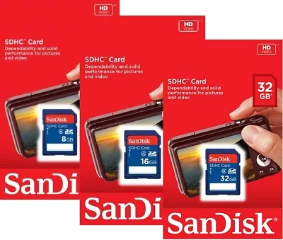 SanDisk 8GB 16GB 32GB SD SDHC Class 4 C4 Flash Memory Card SDSDB Retail • $9.75