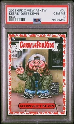 2023 Garbage Pail Kids GPK X View Askew 3b Keepin Quiet Kevin Red #/25 PSA 10 • $499