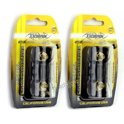 ﻿(2) Gold Mini ANL Fuse Holder Inline 4 8 Gauge Input Output Xscorpion AMA48G • $9.95