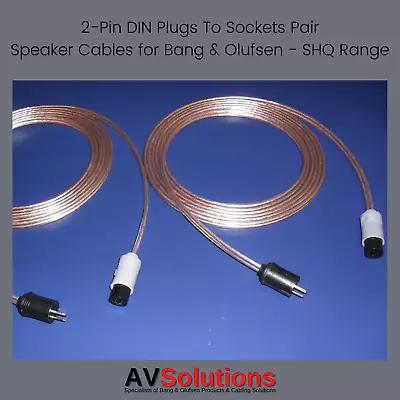 B&O Speaker Cables (2-Pin DIN P-S Pair SHQ) For Bang & Olufsen CX OFC 10 Mtrs. • £32.99