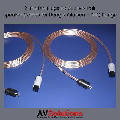 B&O Speaker Cables (2-Pin DIN P-S Pair SHQ) For Bang & Olufsen CX OFC 7 Mtrs. • £27.99