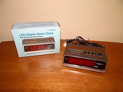 Vintage Micronta Radio Shack 63-755 LED Digital Wood Grain Alarm Clock In Box • $29.95