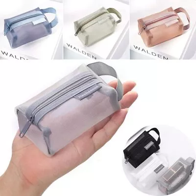 Square Mesh Storage Pouch Mini Zipper Coin Purse Key Bags Cosmetic Bag • £3.68
