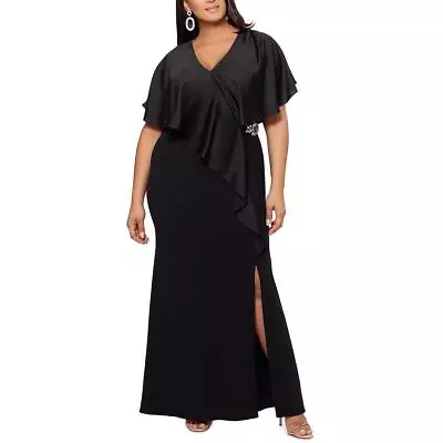 Xscape Womens Ruffled Embellished Formal Maxi Dress Gown Plus BHFO 0348 • $43.99