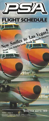 PSA Pacific Southwest Airlines System Timetable 7/5/79 [2103] Buy 4+ Save 25% • $4.99