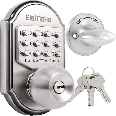 Keyless Deadbolt Lock Smart Lock Front Door Keypad Knob With Keys Mechanical • $59.97