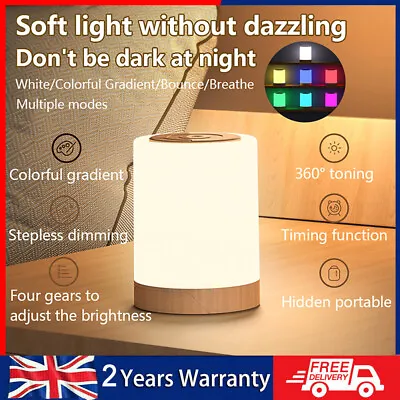 £12.95 • Buy Touch Sensor Night Light LED Bedside Desk Table Lamp Dimmable USB Rechargeable