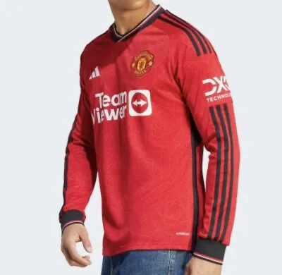 Adidas Manchester United Men’s Size L 23/24 Long Sleeve Home Soccer Jersey • $89.99