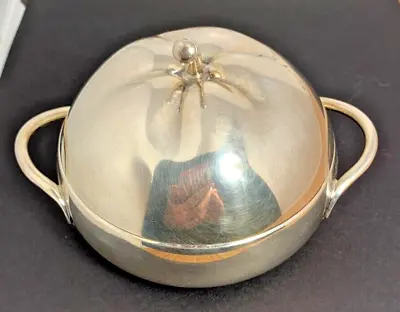 Kingsway EPNS A1 Silver Plated Sugar Bowl Lidded With Glass Liner England • $15