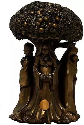 Pagan Goddess Statue Mother Maiden Crone Triple Moon Sculpture Wiccan Altar • £49.95