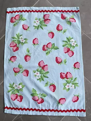 RARE Martha Stewart Everyday Kmart Dish Towel Turquoise With Strawberries • $12.95