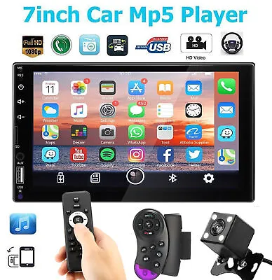 7  Car Stereo Radio Double 2 Din MP5 Player Apple Carplay Head Unit GPS Navi RDS • £39.95