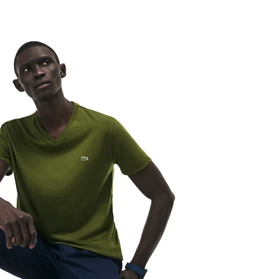 $49.95 • Buy Lacoste Baobab Short Sleeve Pima Cotton V-Neck Jersey T-Shirt