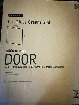 It Kitchens Door Pack J Gloss Cream Slab Int. Housing / Integrated Dishwasher • £32.99