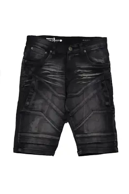 Men's Copper Rivet Black Wash Premium Fashion Denim Shorts • $24.95