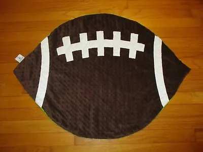 HTF Mud Pie Brown/Green Football Minky Blanket Lovey/Security • $27.99