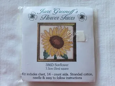 Jane Greenoff Cross Stitch Kit Of Sunflowers 3 /7.5cm Square • £4