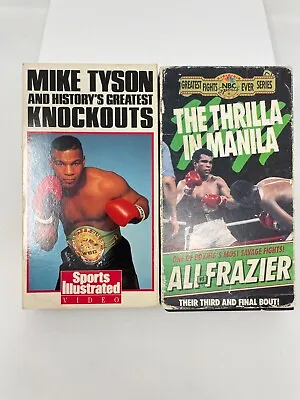 Boxing 2 VHS Tapes Thrilla In Manila (Ali Vs. Frazier) & Mike Tyson Knockouts • $18.95
