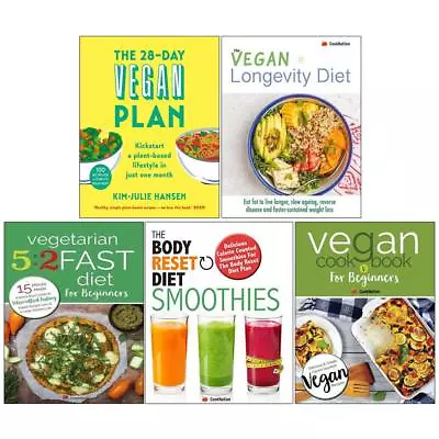 28-Day Vegan Plan 5 Books Collection Set Longevity Body Reset Diet Smoothies NEW • $39.68