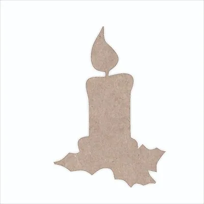 Wooden MDF Candle Christmas Craft Shape Blank Embellishment Cutout Decoration • £7.03