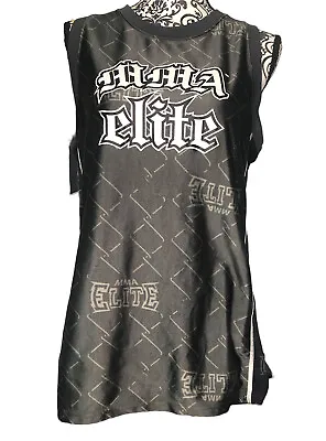 Elite MMA Sleeveless Jersey Men Size Small TANK Graphic Spellout Logo Cage • $15.99