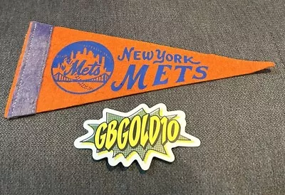 RARE VTG 1950s Blue/Orange New York Mets Mini Pennant Baseball • $29.99