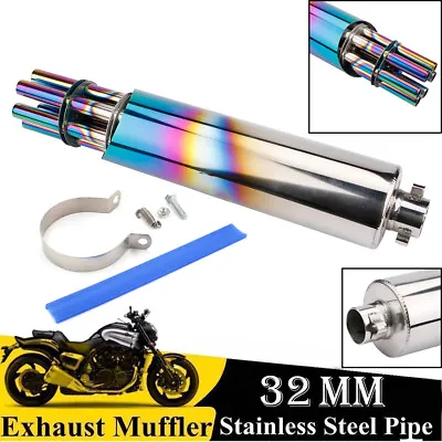 Motorcycle Exhaust Pipe Muffler Exhaust Tube For Harley Kawasaki Yamaha Honda • $39.98