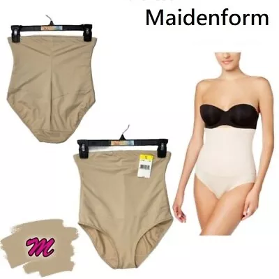 NWT Maidenform M Firm Control Dressing High Waist Shaping Brief 1854 Nude $36 • $11.97