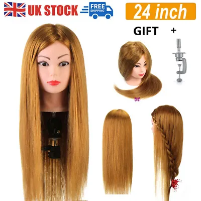 Hairdressing 24'' Real Hair Styling Training Head Mannequin Doll Beauty UK Stock • £24.99