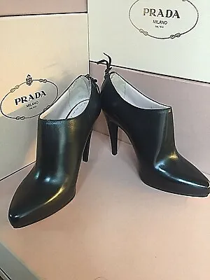 New Miu Miu By PRADA Black Fashion Women's Ankle Boots EU Shoes Size 39.5  • $439.99