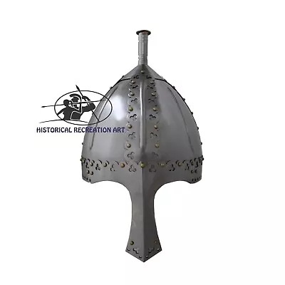 GNEZDOVO Viking Helmet With Handmade Lining Design And Brass Rivet | Halloween • $99