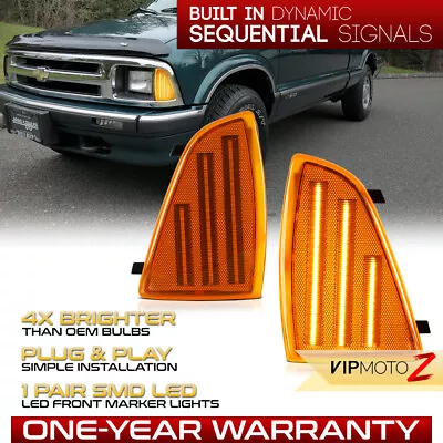 Amber LED Sequential Turn Signal Lamps Corner Lights For 1994-1997 S10 Blazer • $52.95